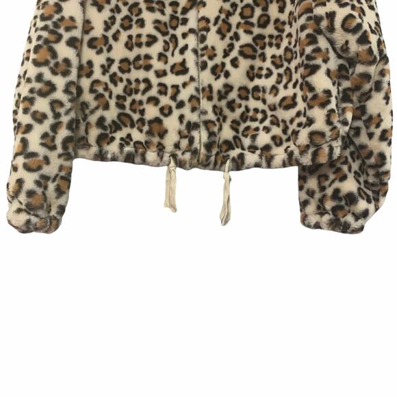 San Souci Leopard Faux Fur Crop Coat Medium 955652 - Picture 3 of 9